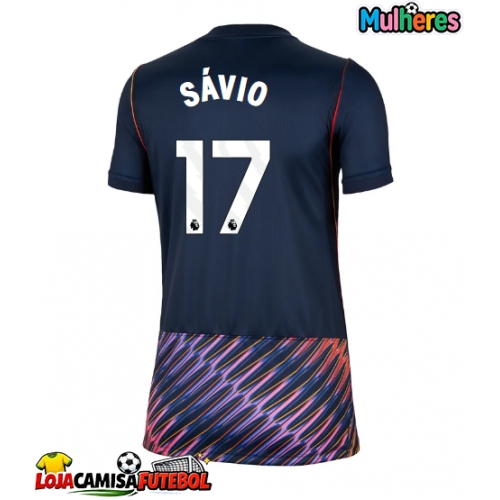 Camisa de Futebol Tottenham Hotspur Savio #17 Equipamento Secundário Mulheres 2026-27 Manga Curta